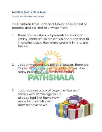 Preview of Addition Word Problems 50