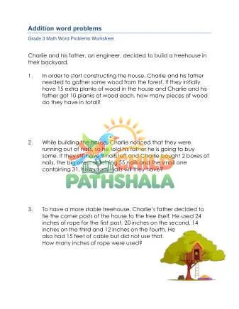 Preview of Grade 3 Addition Word Problems