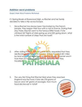 Preview of Grade 3 Addition Word Problems