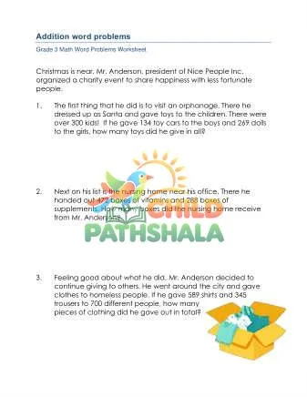 Preview of Grade 3 Addition Word Problems