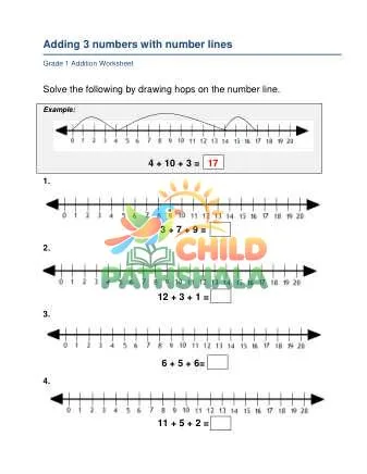 Preview of Number Line Addition