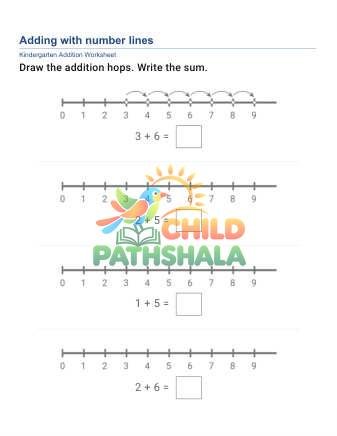 Preview of Number Lines Addition A