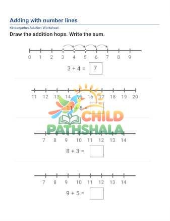 Preview of Number Lines Addition D