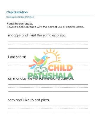 Preview of Capitalization Sentences 3