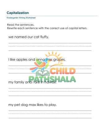 Preview of Capitalization Sentences 4