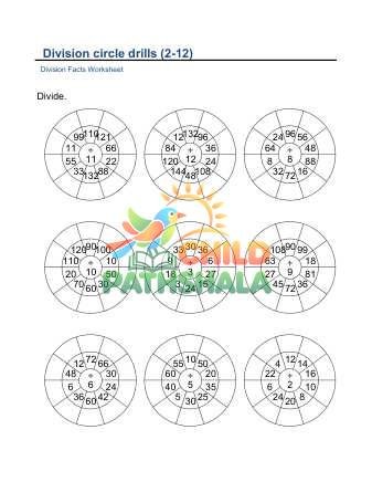 Preview of Division Circle Drills To 12 F