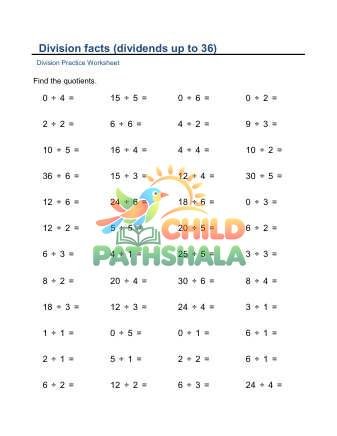 Division Facts Small D