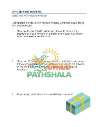 Preview of Grade 3 Division Word Problems
