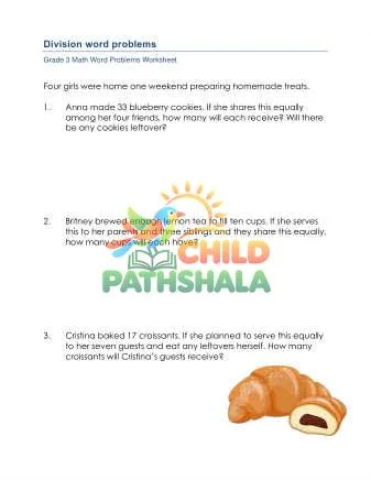 Preview of Grade 3 Division Word Problems