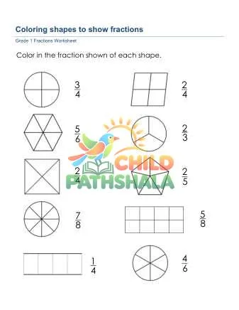 Preview of Coloring Fractions Shapes