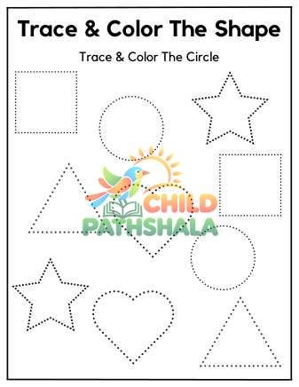 Preview of Trace And Color The Shape Trace And Colour The Shape