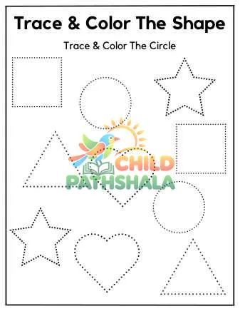 Preview of Trace And Color The Shape Trace And Colour The Shape