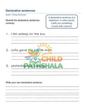 Preview of Declarative Sentences A