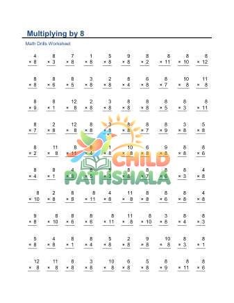 Preview of Eight Times Table D