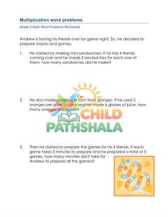 Grade 3 Multiplication Word Problems