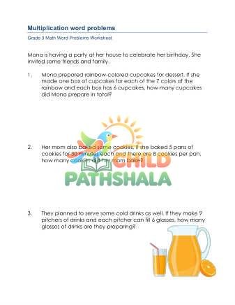 Grade 3 Multiplication Word Problems