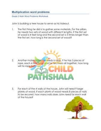 Grade 3 Multiplication Word Problems