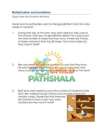 Preview of Grade 3 Multiplication Word Problems