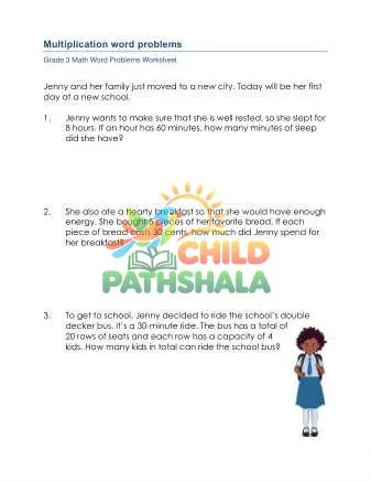 Preview of Grade 3 Multiplication Word Problems