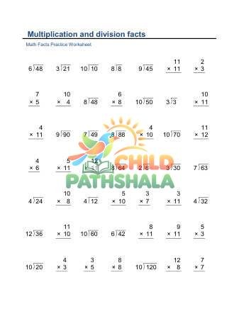 Multiplication Division Facts A