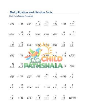 Multiplication Division Facts E
