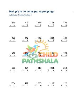 Multiply Columns No Regroup C