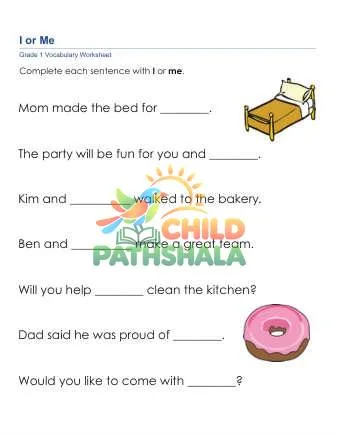 Preview of I Me Sentences