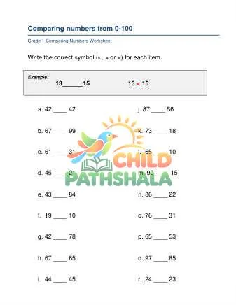 Preview of Comparing Numbers