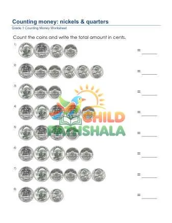 Preview of Counting Money Nickels Quarters
