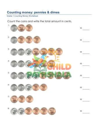 Preview of Counting Money Pennies Dimes