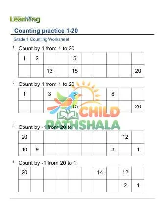 Preview of Counting Practice 1 20