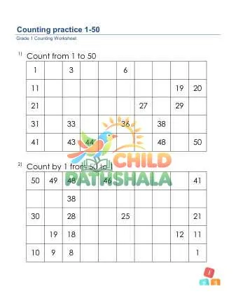 Preview of Counting Practice 1 50