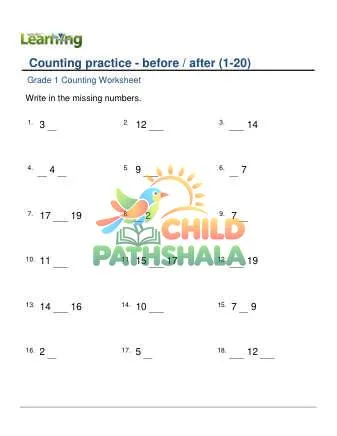 Preview of Counting Practice Before After