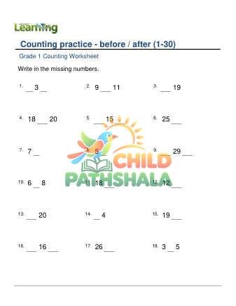 Counting Practice Before After D