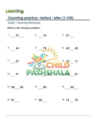 Preview of Counting Practice Before After H