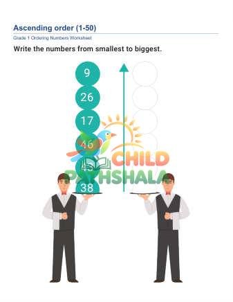 Number Order C Worksheet for Grade 1