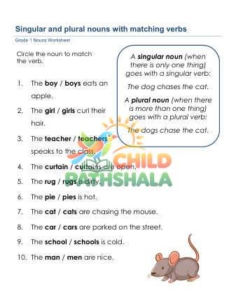Preview of Matching Verbs Nouns A