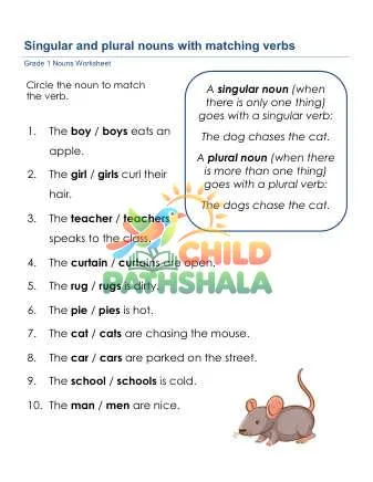 Preview of Matching Verbs Nouns