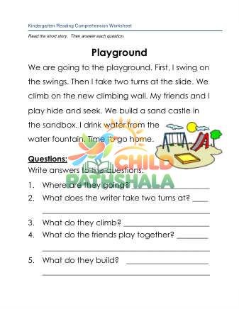 Preview of Reading Comprehension Story Playground