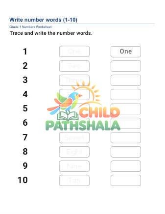 Write Number Words A