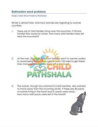Preview of Grade 3 Subtraction Word Problems