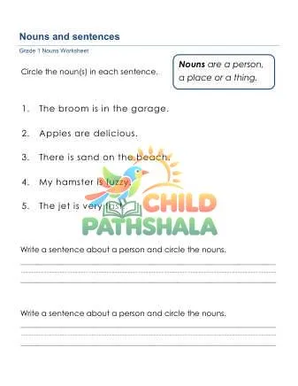 Preview of Nouns Sentences