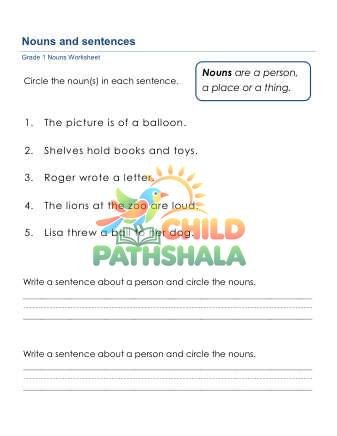 Nouns Sentences B