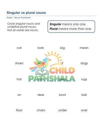 Preview of Nouns Singular Plural