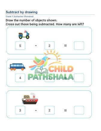 Preview of Subtract Draw Cross Out A