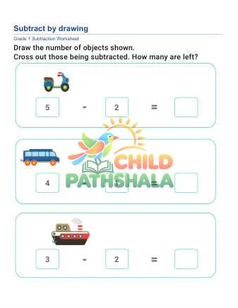 Preview of Subtract Draw Cross Out