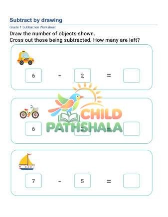 Preview of Subtract Draw Cross Out B