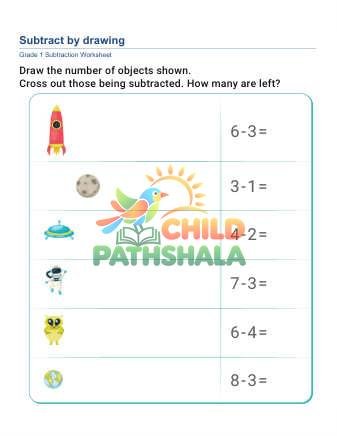 Preview of Subtract Draw Cross Out D