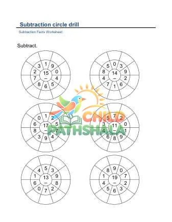 Preview of Subtraction Circle Drill