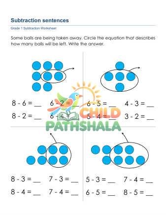Subtraction Sentences B